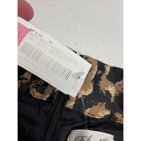 NEW‎ Eliza J Leopard jacquard Pleated full Skirt Size 10 formal festive party - Picture 4 of 13